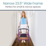 Vive Mobility Ultralight Folding Rollator Walker - Purple