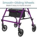 Vive Mobility Ultralight Folding Rollator Walker - Purple