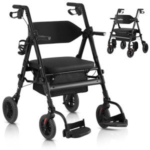 2-in-1 Carbon Ultralight Rollator & Transport Chair