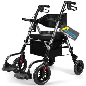 Lightweight Foldable Rollator Walker with Seat