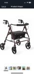 Bariatric Carbon Ultralight Rollator - 500 lb Capacity