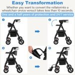 2-in-1 Carbon Ultralight Rollator & Transport Chair