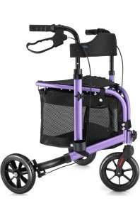 Lightweight Foldable 3-Wheel Rollator Walker with Seat