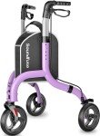 Lightweight Purple 3-Wheel Rollator Walker for Seniors