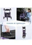Lightweight Foldable 3-Wheel Rollator Walker with Seat