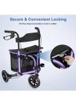 Lightweight Foldable 3-Wheel Rollator Walker with Seat