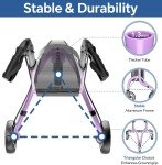 Lightweight Purple 3-Wheel Rollator Walker for Seniors