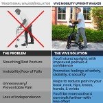 Vive Mobility Lightweight Upright Walker with Seat
