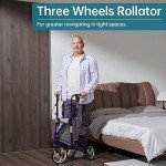 ELENKER Compact 3-Wheel Rollator for Seniors