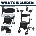 Vive Mobility Lightweight Upright Walker with Seat