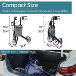ELENKER Compact 3-Wheel Rollator for Seniors