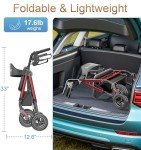 Lightweight Foldable Rollator Walker for Seniors