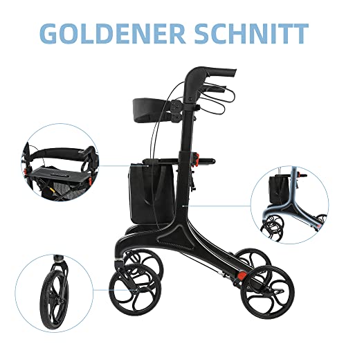 Ultra Lightweight Carbon Fiber Rollator with Storage
