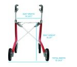 byACRE Ultralight Carbon Rollator Walker - Red