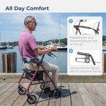 Lightweight Folding Carbon Rollator Walker with Seat