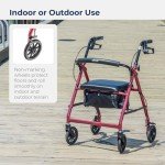 Lightweight Folding Carbon Rollator Walker with Seat