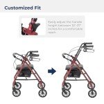 Lightweight Folding Carbon Rollator Walker with Seat