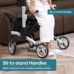 ELENKER Ultralight Folding Rollator with Seat