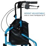 Bondi Blue Height Adjustable 3-Wheel Rollator