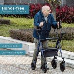 ELENKER 10” Upright Carbon Rollator with Armrests