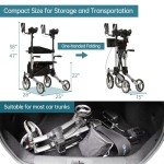 ELENKER Ultralight Folding Rollator with Seat