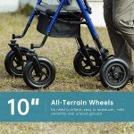 ELENKER 10” Upright Carbon Rollator with Armrests