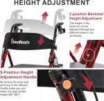 Lightweight Red Rollator Walker with Seat for Seniors