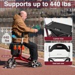 Ultra-Light Carbon Fiber Rollator Walker with Seat