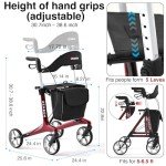 Ultra-Light Carbon Fiber Rollator Walker with Seat