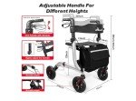 Henmnii Ultralight Rollator Walker with Wide Seat