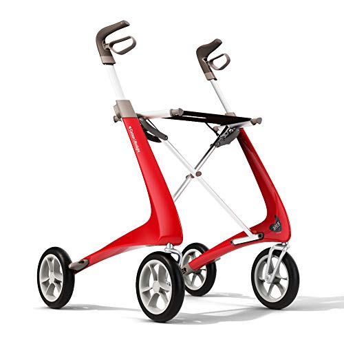 byACRE Carbon Ultralight Rollator with Organizer Bag, Red