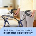 Medline Ultralight Rollator Walker with Seat, Blue