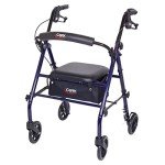 Lightweight Carbon Rollator Walker with Seat - Dark Blue