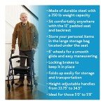 Lightweight Carbon Rollator Walker with Seat - Dark Blue