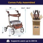 Drive Medical Nitro DLX Foldable Rollator Walker