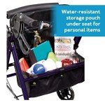 Lightweight Carbon Rollator Walker with Seat - Dark Blue