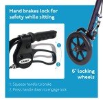 Lightweight Carbon Rollator Walker with Seat - Dark Blue