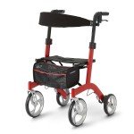 Lightweight Folding Rollator with Backrest and Brakes
