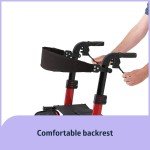 Lightweight Folding Rollator with Backrest and Brakes