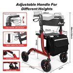Henmnii Lightweight Folding Rollator with Seat