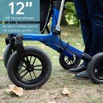 ELENKER All-Terrain Compact Rollator Walker - Blue