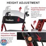 BlessReach Foldable Ultralight Rollator with Seat