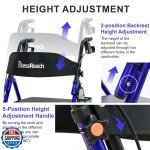 BlessReach Ultralight Foldable Rollator Walker for Seniors