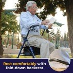 Ultralight 4-Wheel Rollator Walker with Seat