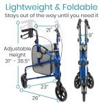 Lightweight Folding 3-Wheel Rollator for Seniors