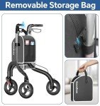 Lightweight 3 Wheel Rollator for Seniors, Adjustable