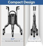 Lightweight 3 Wheel Rollator for Seniors, Adjustable