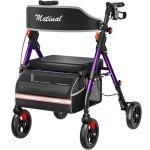 Lightweight Foldable Rollator Walker with Seat