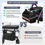 Lightweight Foldable Rollator Walker with Seat