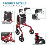 Planetwalk Ultra Lightweight 3-Wheel Rollator Walker